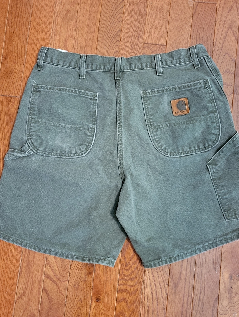 VTG Y2k Carhartt Grey B25 MOS Work Cargo Carpemter Shorts Patch Logo Made In USA